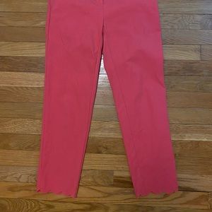 Pink Loft pants with scalloped bottom